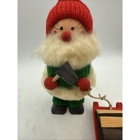 Ljungstroms Swedish Tomte Santa #7625 Christmas Elf Red Fire Wood Scandinavian - Picture 5 of 6
